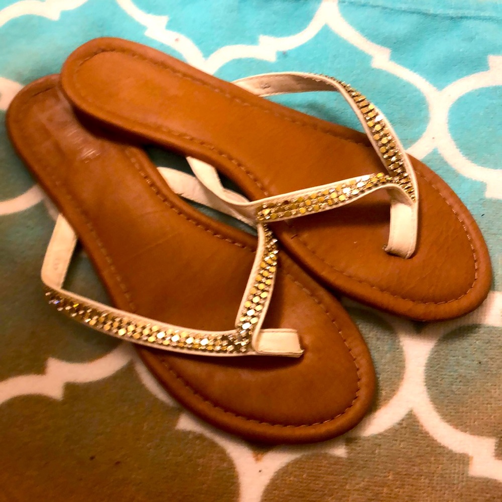 2/$30 rhinestone flip flops